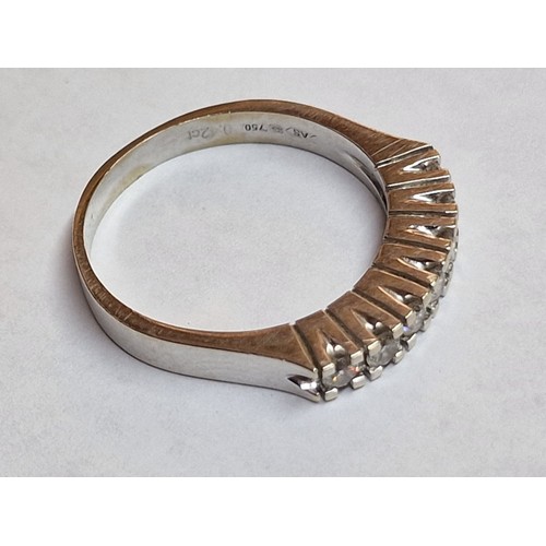 143 - 18ct White Gold 7-Diamond Anniversary / Dress Ring; Approx. 0.42twc of Bar Set Brilliant Cut Round V... 