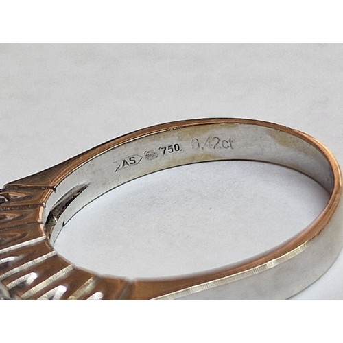 143 - 18ct White Gold 7-Diamond Anniversary / Dress Ring; Approx. 0.42twc of Bar Set Brilliant Cut Round V... 