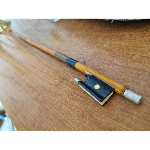 63 - Vintage Violin, Russian / Soviet Era, with Bow and Hard Carry Case, (Approx. L: 60cm, a/f)