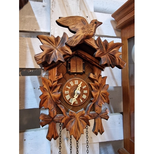 67 - Wall Hanging Wooden Cuckoo Clock, Quartz, Untested, (Note, Weights a/f)