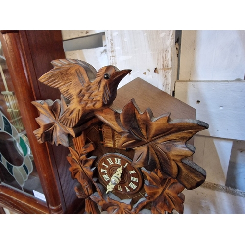 67 - Wall Hanging Wooden Cuckoo Clock, Quartz, Untested, (Note, Weights a/f)