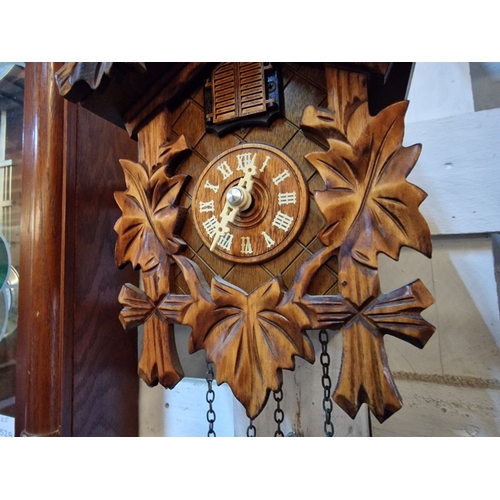 67 - Wall Hanging Wooden Cuckoo Clock, Quartz, Untested, (Note, Weights a/f)