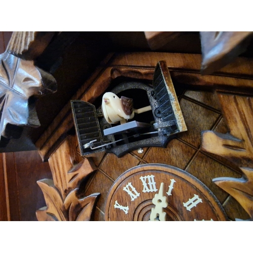 67 - Wall Hanging Wooden Cuckoo Clock, Quartz, Untested, (Note, Weights a/f)