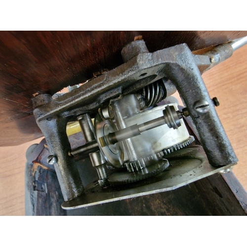 68 - HMV (His Master's Voice) Horn Gramophone with Wooden Base, Made in England, * Basic Test, Winds Up &... 