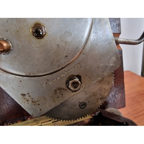 68 - HMV (His Master's Voice) Horn Gramophone with Wooden Base, Made in England, * Basic Test, Winds Up &... 