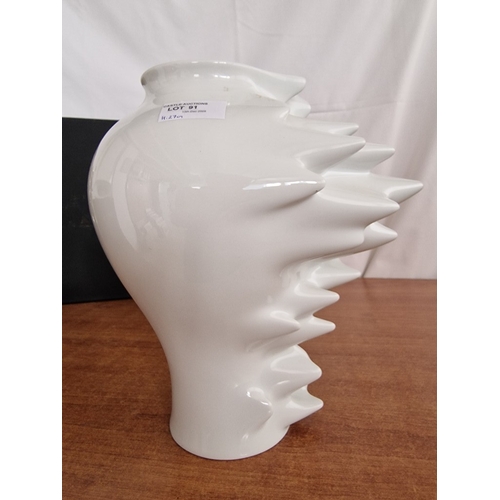 91 - Rosenthal Studio Line, 'Fast' Vase, White Colour, with Original Box, Made in Germany, (Approx. H: 27... 