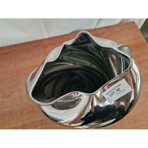 92 - Rosenthal Studio Line, 'Squall' Vase, Abstract Shape, Silver Colour, Made in Germany, (Approx. H: 35... 