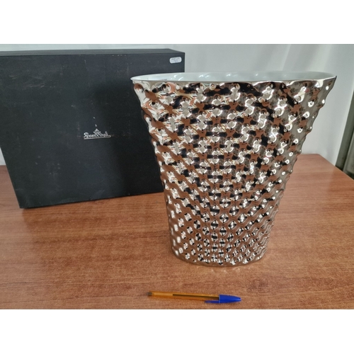 93 - Rosenthal Studio Line, 'Vibrations' Vase, Oval Shape, Silver Colour with White Interior, with Origin... 