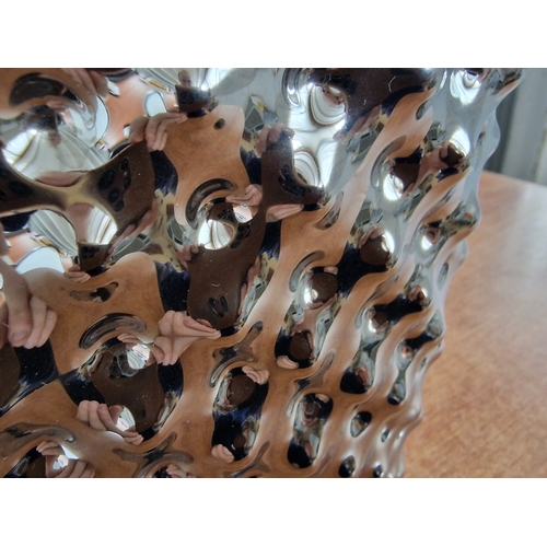 93 - Rosenthal Studio Line, 'Vibrations' Vase, Oval Shape, Silver Colour with White Interior, with Origin... 