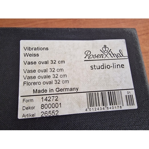 93 - Rosenthal Studio Line, 'Vibrations' Vase, Oval Shape, Silver Colour with White Interior, with Origin... 