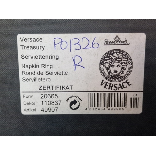 155 - Set of 4 x Rosenthal VERSACE 'Treasury' Medusa Crystal Napkin Rings, Unused in Original Boxes, (Ref:... 