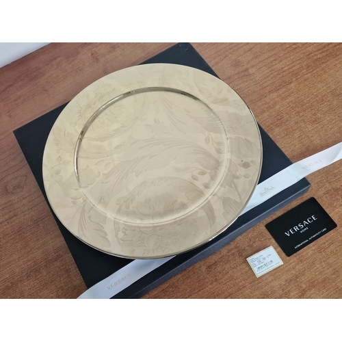 53 - Rosenthal VERSACE 'Vanity La Doree' Round Plate with Gold Floral Pattern, in Original Box, (Approx. ... 