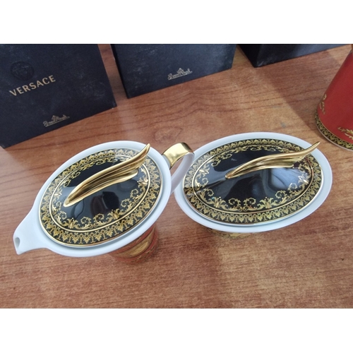 77 - Rosenthal VERSACE 'Ikarus Medusa' Coffee Pot, Lidded Sugar Bowl and Creamer / Milk Jug, with Origina... 