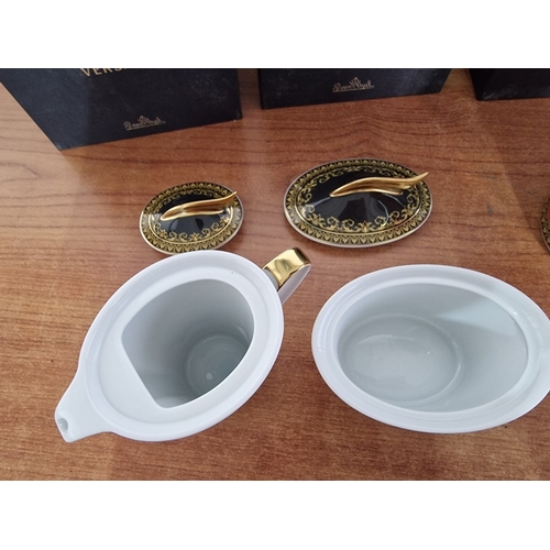 77 - Rosenthal VERSACE 'Ikarus Medusa' Coffee Pot, Lidded Sugar Bowl and Creamer / Milk Jug, with Origina... 