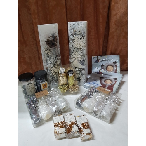 103 - Winter Decor Design Collection  and Wrap Accessories in Gold and  Silver Tone, See Multiple Photos.