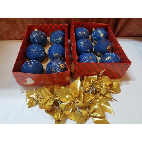 147 - Assorted Christmas Decoration Collection, Inc Candlestick, Square Dish, Christmas Baubles, Decorativ... 