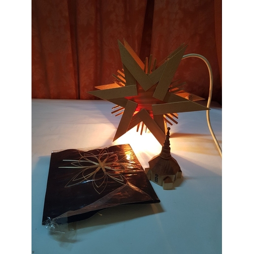 149 - Retro Rustic Craft Christmas Ornaments, Made from Wood and Straw, See Multiple Photos (Hanging Light... 