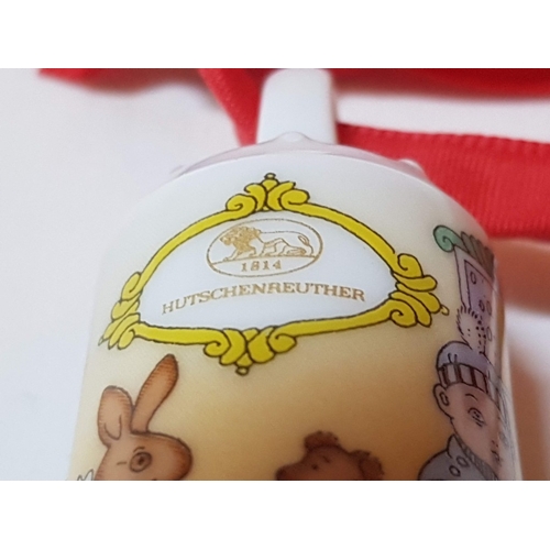 159 - Christmas Ceramic Ornaments; 2x Angels (Approx. H: 13cm Each) and Hutschenreuther Mini Christmas Bel... 