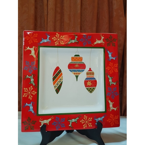 58 - 'Marry Winter' Pratos de Casa Portuguese Serving Dishes; Large Square Dish (Approx. 38cm x 38cm) and... 