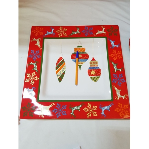 58 - 'Marry Winter' Pratos de Casa Portuguese Serving Dishes; Large Square Dish (Approx. 38cm x 38cm) and... 
