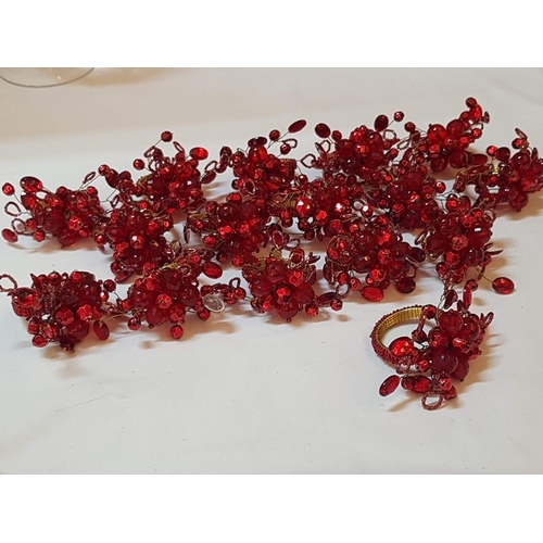 59 - Large Collection of Xmas Table Decor: Napkin Holders 16x, Glass Candle Holders 2x, Sweet Pedestal Bo... 