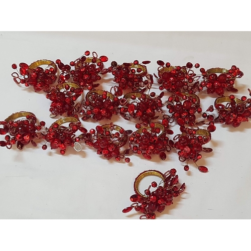 59 - Large Collection of Xmas Table Decor: Napkin Holders 16x, Glass Candle Holders 2x, Sweet Pedestal Bo... 