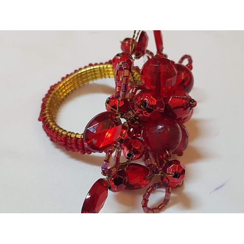 59 - Large Collection of Xmas Table Decor: Napkin Holders 16x, Glass Candle Holders 2x, Sweet Pedestal Bo... 