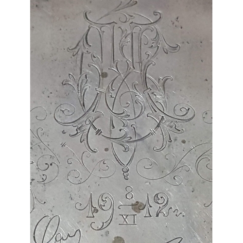 64 - Antique Russian Silver (Circa 1920) Writing Pad Holder with Several Engraved Signatures and a Monogr... 