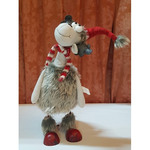 71 - Shaking Christmas Moose with Red Scarf (Approx. H: 41cm)