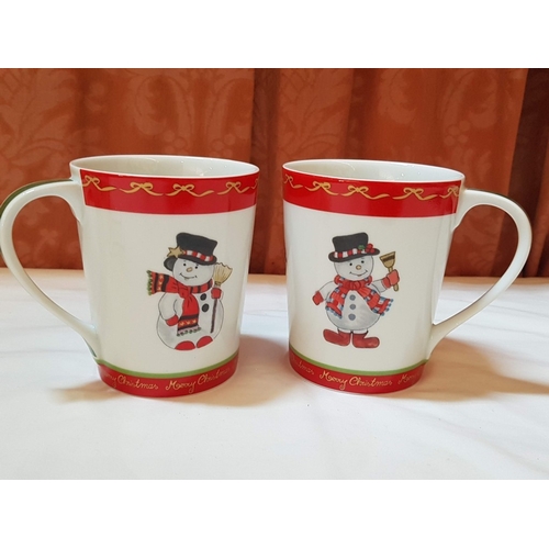 73 - 'Santa Claus' Xmas Dinner Service, Pratos de Casa Portuguese Ceramic; 2x Large Square Serving Dishes... 