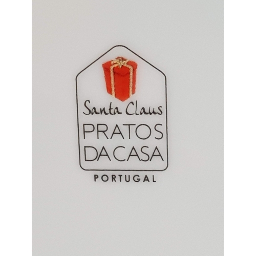 73 - 'Santa Claus' Xmas Dinner Service, Pratos de Casa Portuguese Ceramic; 2x Large Square Serving Dishes... 