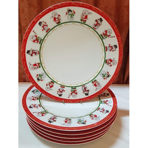 73 - 'Santa Claus' Xmas Dinner Service, Pratos de Casa Portuguese Ceramic; 2x Large Square Serving Dishes... 