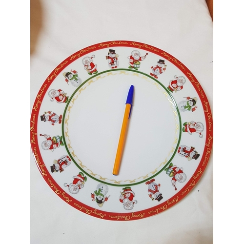 73 - 'Santa Claus' Xmas Dinner Service, Pratos de Casa Portuguese Ceramic; 2x Large Square Serving Dishes... 