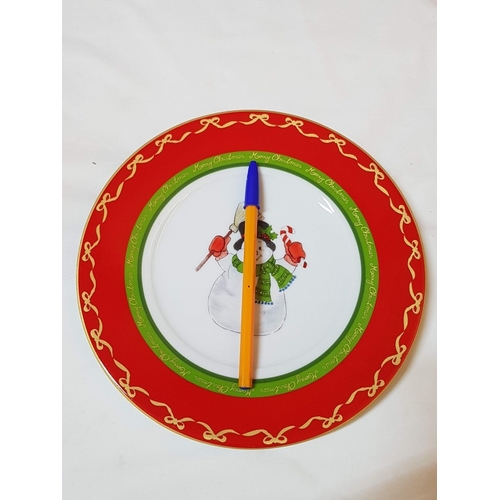 73 - 'Santa Claus' Xmas Dinner Service, Pratos de Casa Portuguese Ceramic; 2x Large Square Serving Dishes... 