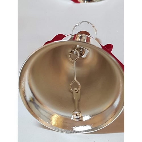 87 - Christmas Ornaments in Silver Tone; 3x Angels (Approx. H:17cm/ H: 13cm/ H: 11cm) and 4x Bells with C... 