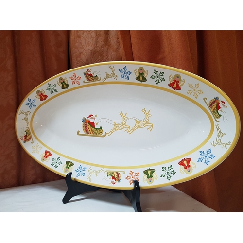 88 - 'Merry Winter' Pratos da Casa Portuguese Ceramic Christmas Tableware;  Pedestal Plater/Cake Stand (A... 