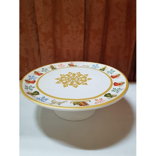 88 - 'Merry Winter' Pratos da Casa Portuguese Ceramic Christmas Tableware;  Pedestal Plater/Cake Stand (A... 
