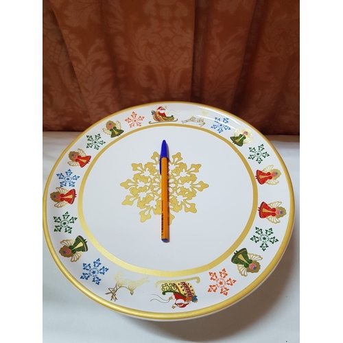 88 - 'Merry Winter' Pratos da Casa Portuguese Ceramic Christmas Tableware;  Pedestal Plater/Cake Stand (A... 