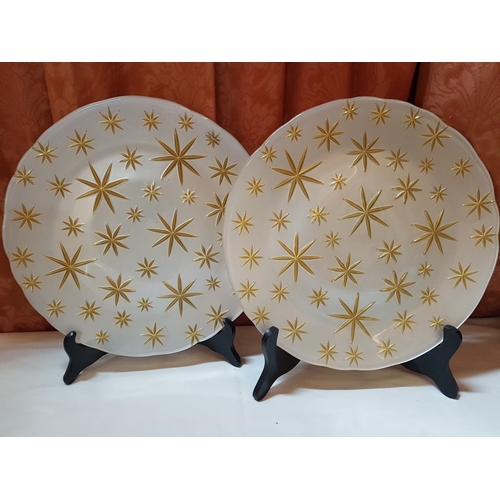 86 - White and Gold Festive Nostalgia, Collection of Stylish Christmas Decor; 2x 'Star' Bowls (Approx. Ø:... 