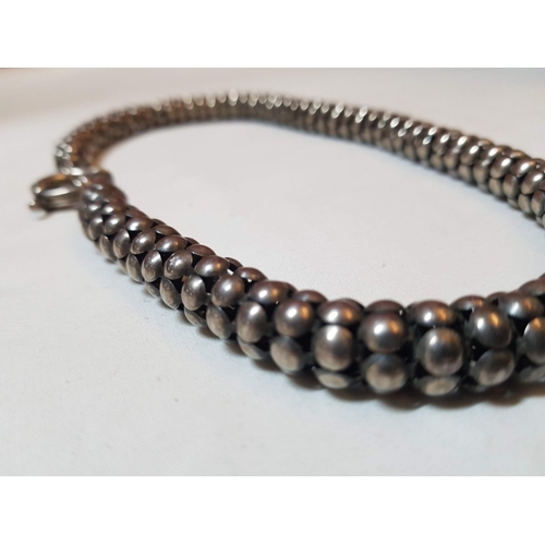 129 - Vintage Rare Silver 925 Early 20th Century Traditional Rajasthan Indian Silver Choker Necklace (Appr... 
