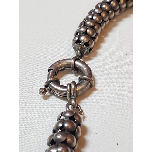 129 - Vintage Rare Silver 925 Early 20th Century Traditional Rajasthan Indian Silver Choker Necklace (Appr... 