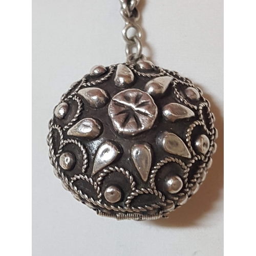 129A - Rare Handcraft Silver (925), Oriental Design, Keyring (                                             ... 