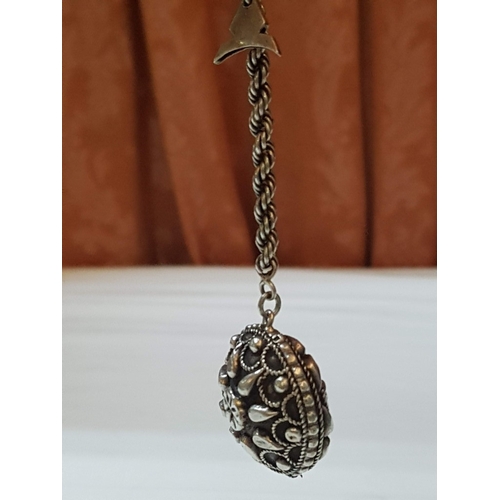 129A - Rare Handcraft Silver (925), Oriental Design, Keyring (                                             ... 