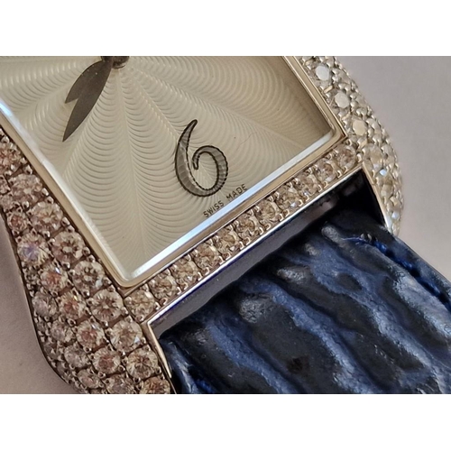 70C - Patek Philippe Gondolo 18ct White Gold Watch #4972, with Mother of Pearl Face and Diamond Encrusted ... 