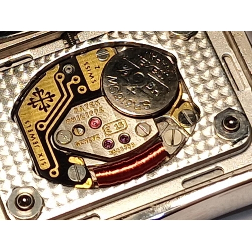 70C - Patek Philippe Gondolo 18ct White Gold Watch #4972, with Mother of Pearl Face and Diamond Encrusted ... 