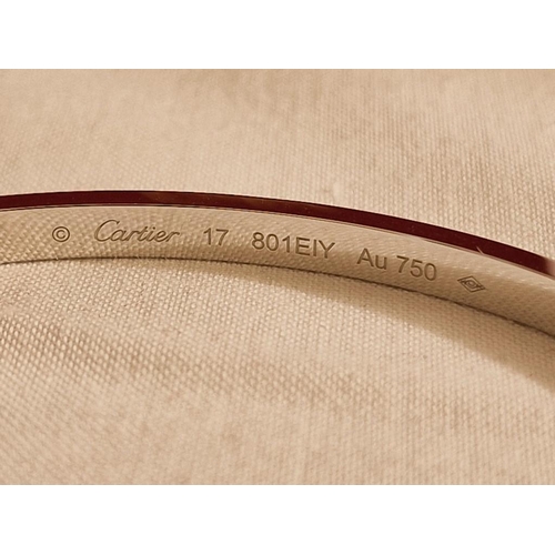 70 - Cartier Love Bracelet; 18ct White Gold with 6 x Diamonds, Size: 17, with Matching White Gold Screwdr... 