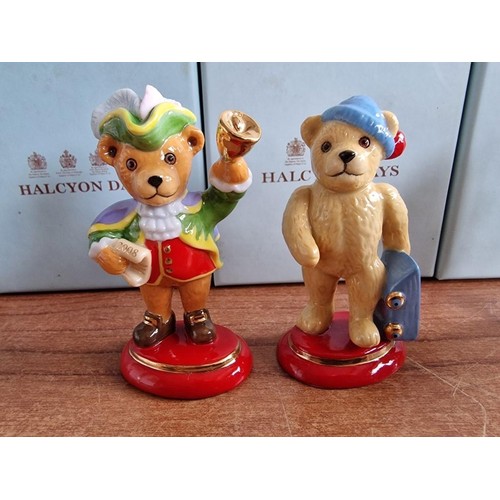 70B - Collection of 23 x Halcyon Days Annual 'Teddy of the Year' Hand Painted Porcelain Figurines; Consecu... 