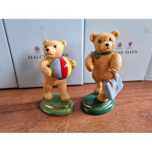 70B - Collection of 23 x Halcyon Days Annual 'Teddy of the Year' Hand Painted Porcelain Figurines; Consecu... 