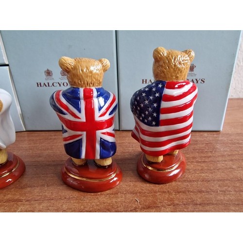 70B - Collection of 23 x Halcyon Days Annual 'Teddy of the Year' Hand Painted Porcelain Figurines; Consecu... 