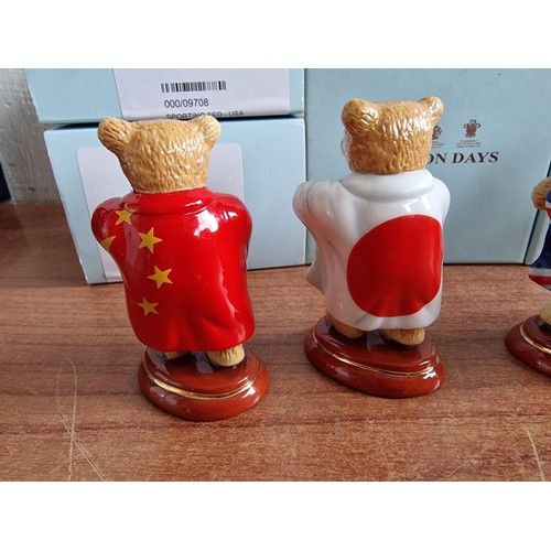 70B - Collection of 23 x Halcyon Days Annual 'Teddy of the Year' Hand Painted Porcelain Figurines; Consecu... 